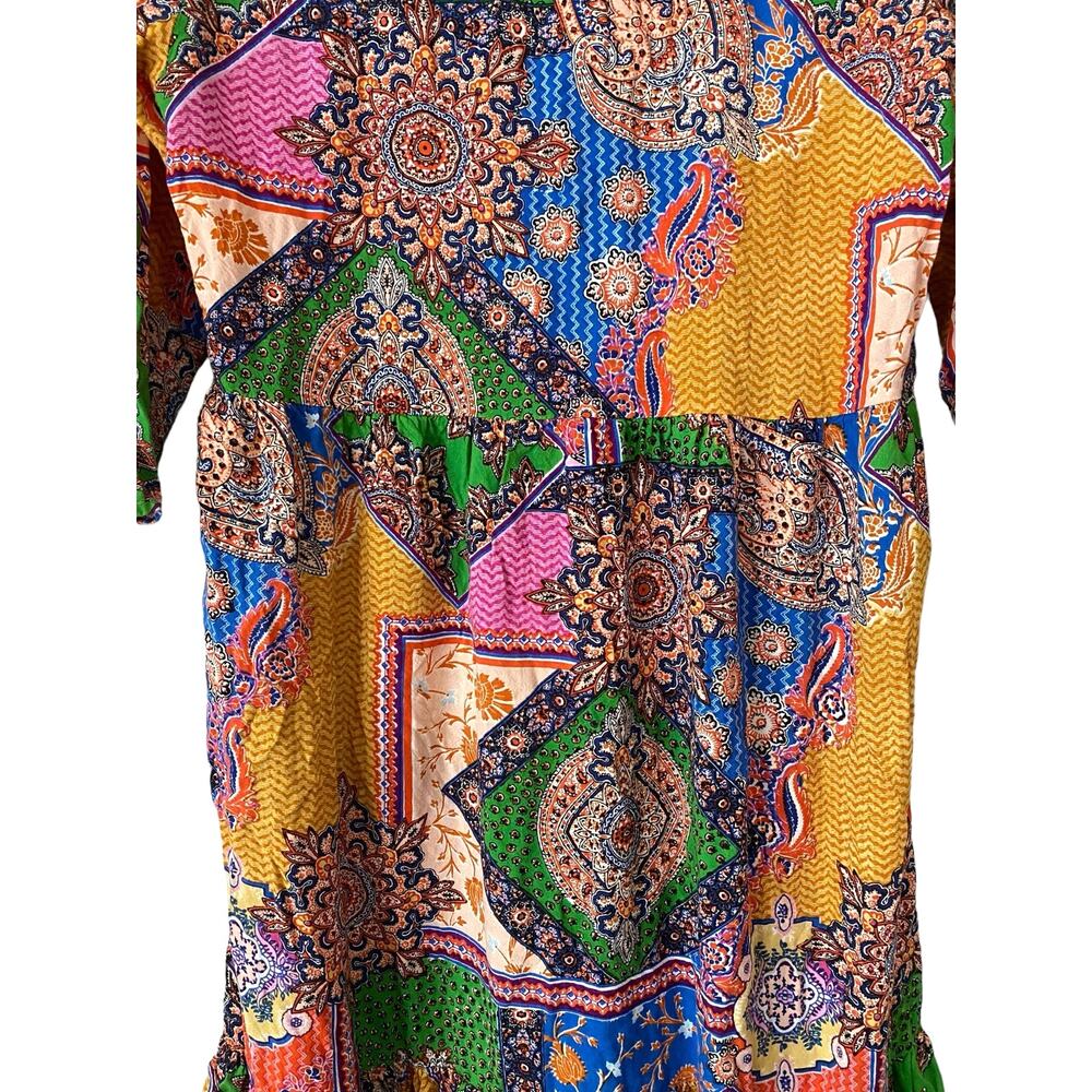 Colorful Patchwork Midi Dress - Picture 6 of 7